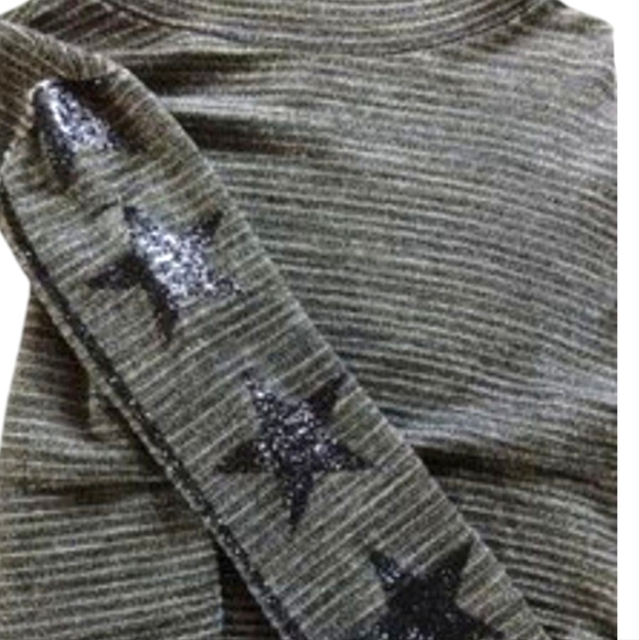 John John Rare Cropped Mock Neck Metallic Star Top - Picture 5 of 8